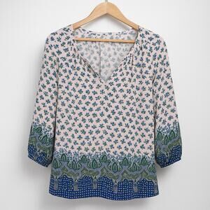 Artisan NY Women’s 3X Top Boho Floral Peasant Blouse 3/4 Sleeve Lightweight